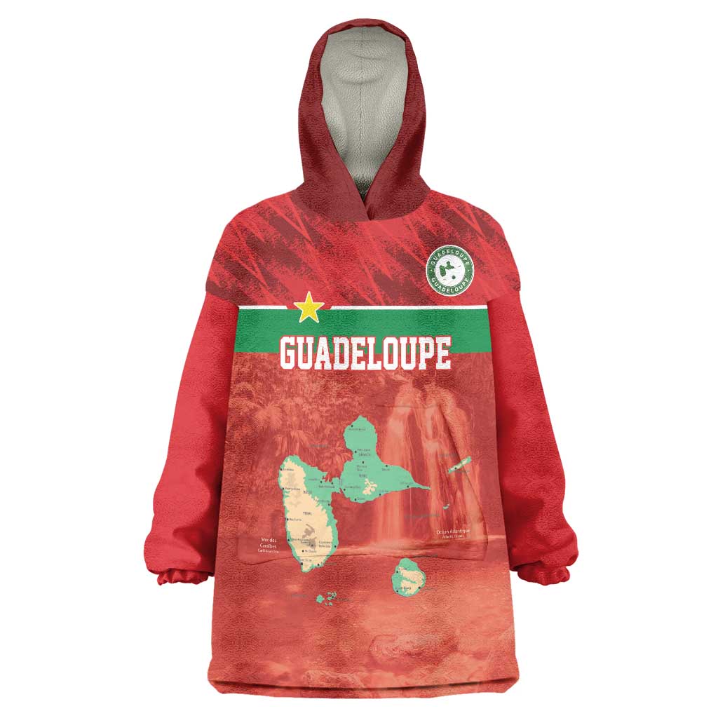 Custom Guadelope Football Wearable Blanket Hoodie Basse Terre Red Style