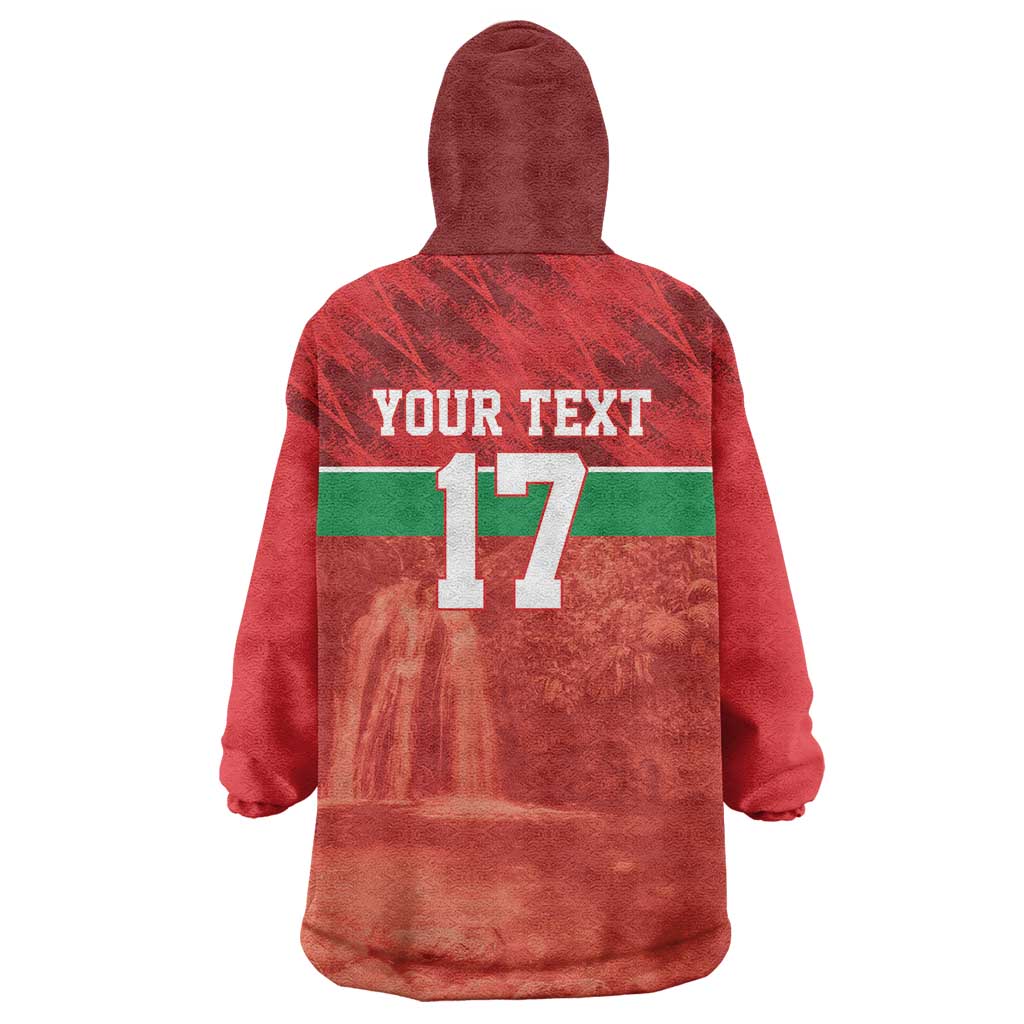 Custom Guadelope Football Wearable Blanket Hoodie Basse Terre Red Style