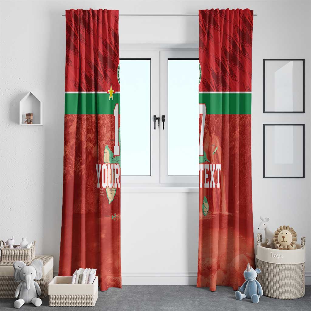 Custom Guadelope Football Window Curtain Basse Terre Red Style