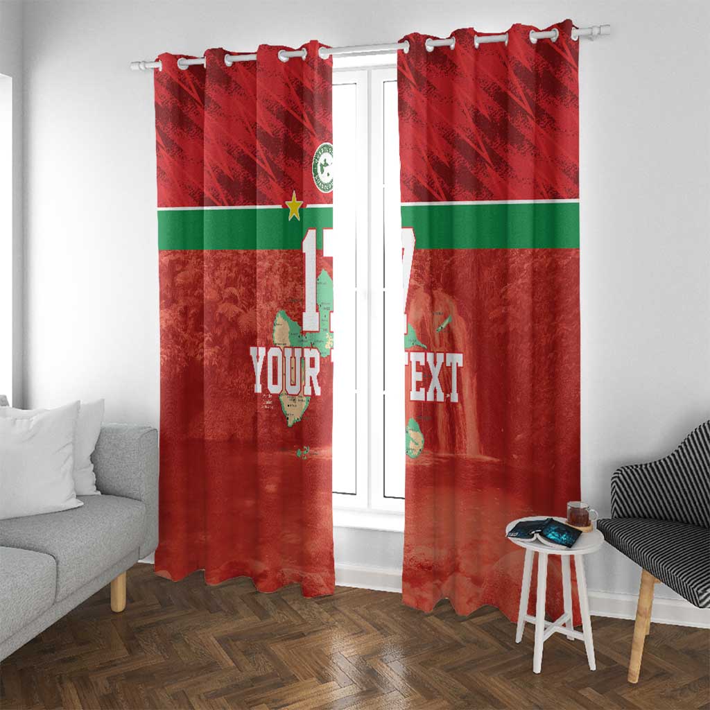 Custom Guadelope Football Window Curtain Basse Terre Red Style