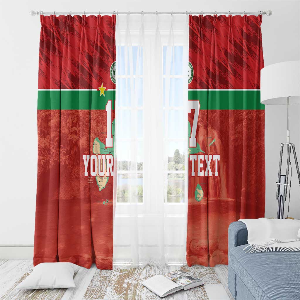 Custom Guadelope Football Window Curtain Basse Terre Red Style