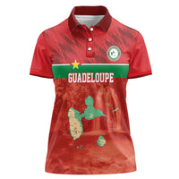 Custom Guadelope Football Women Polo Shirt Basse Terre Red Style