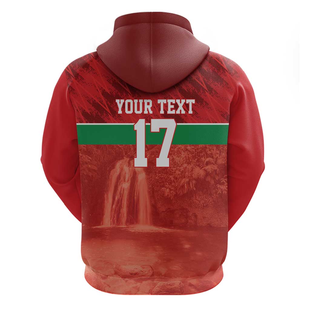 Custom Guadelope Football Zip Hoodie Basse Terre Red Style