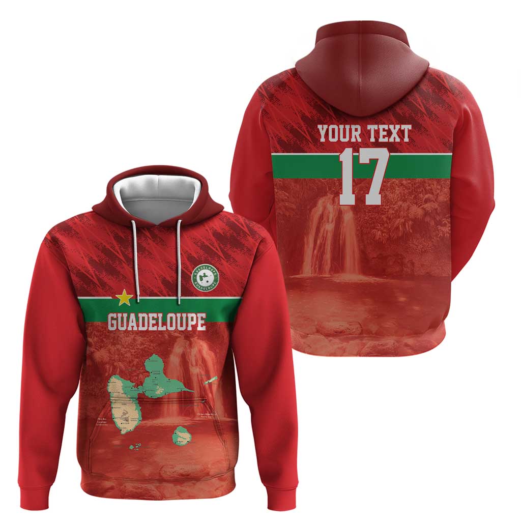 Custom Guadelope Football Zip Hoodie Basse Terre Red Style