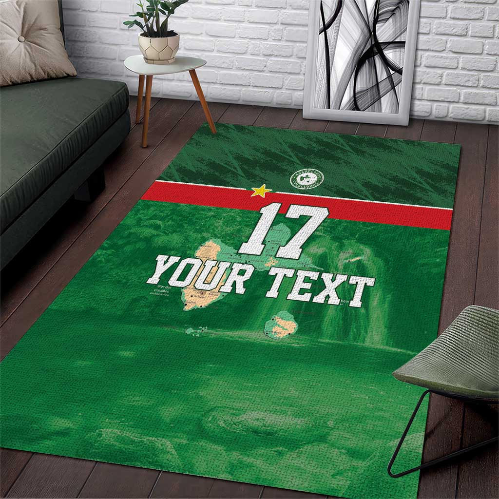 Custom Guadelope Football Area Rug Basse Terre Green Style