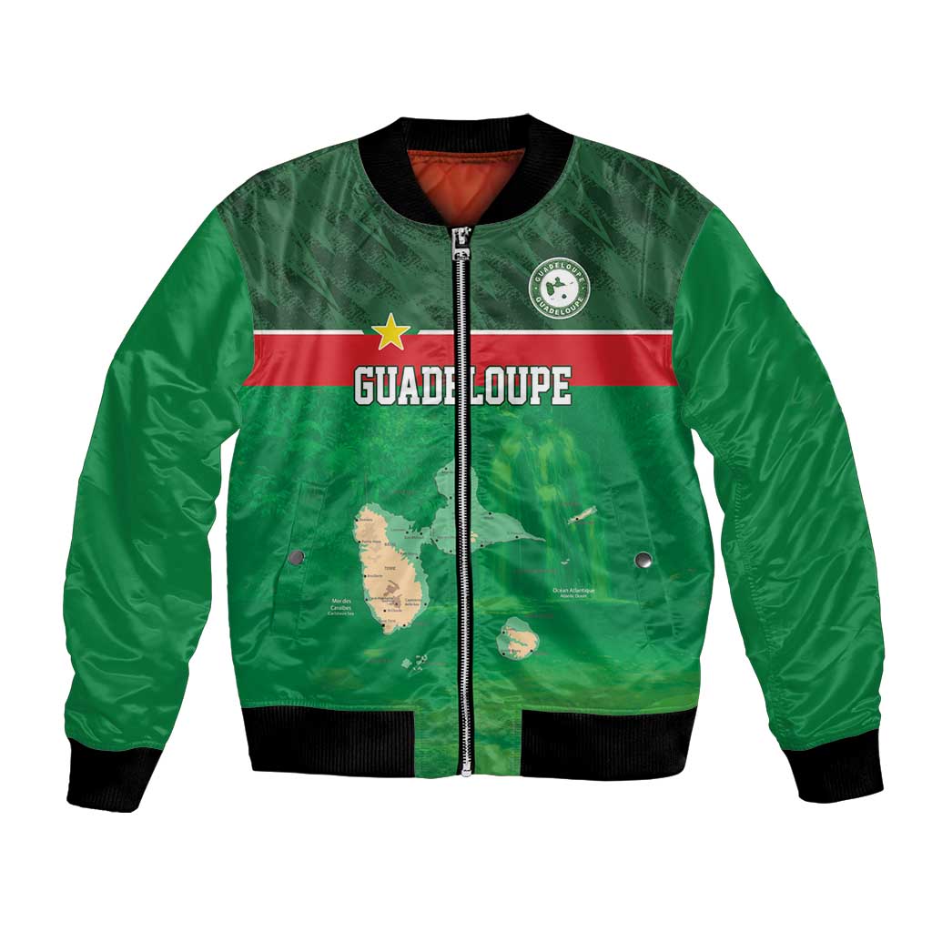 Custom Guadelope Football Bomber Jacket Basse Terre Green Style