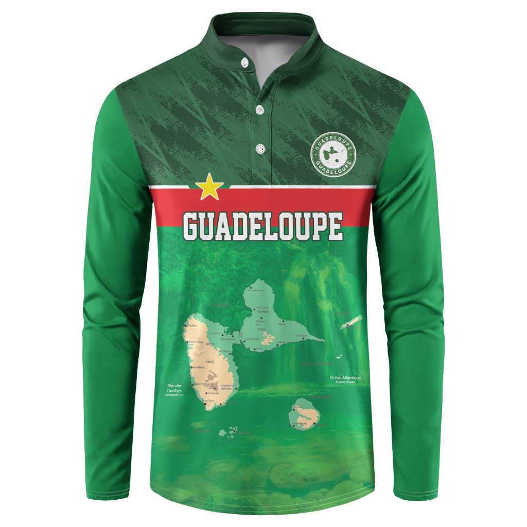 Custom Guadelope Football Button Sweatshirt Basse Terre Green Style