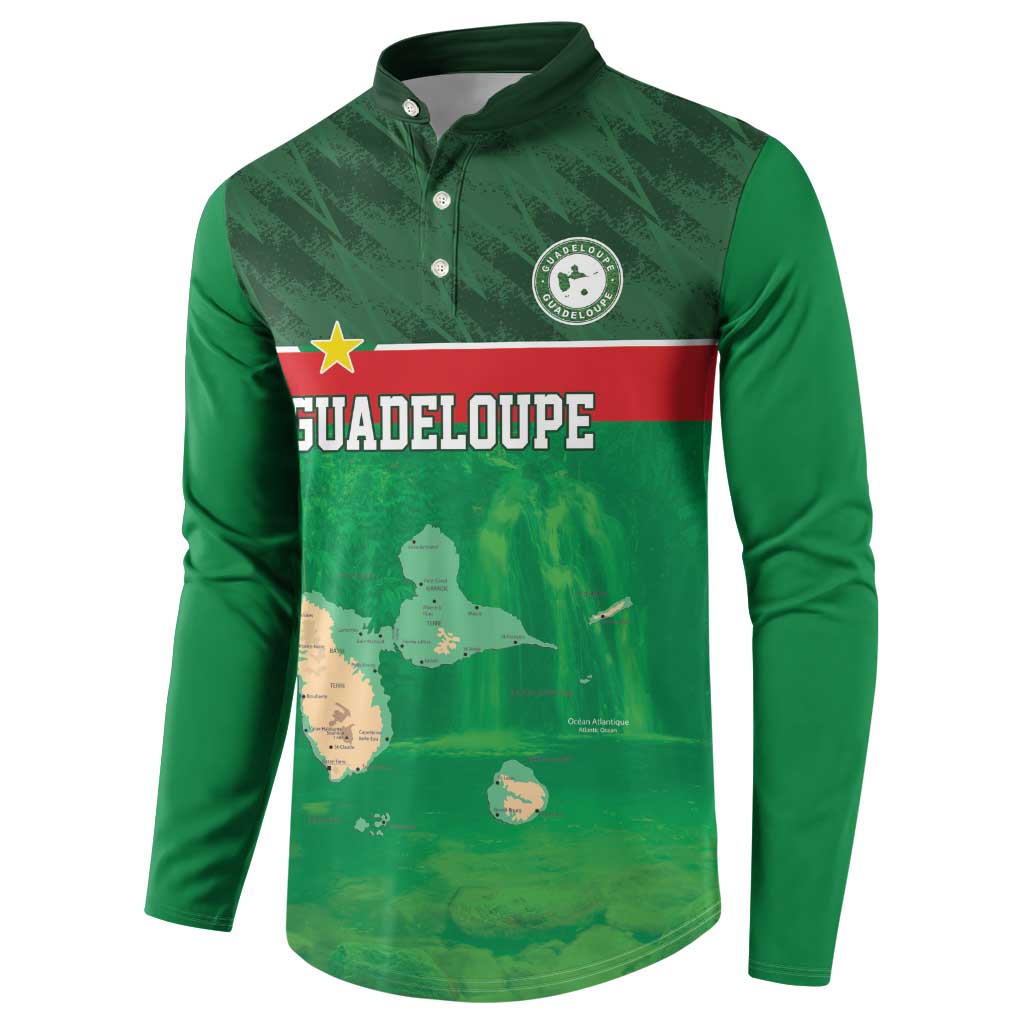 Custom Guadelope Football Button Sweatshirt Basse Terre Green Style