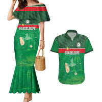 Custom Guadelope Football Couples Matching Mermaid Dress and Hawaiian Shirt Basse Terre Green Style