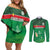 Custom Guadelope Football Couples Matching Off Shoulder Short Dress and Long Sleeve Button Shirt Basse Terre Green Style