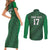 Custom Guadelope Football Couples Matching Short Sleeve Bodycon Dress and Long Sleeve Button Shirt Basse Terre Green Style