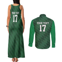 Custom Guadelope Football Couples Matching Tank Maxi Dress and Long Sleeve Button Shirt Basse Terre Green Style