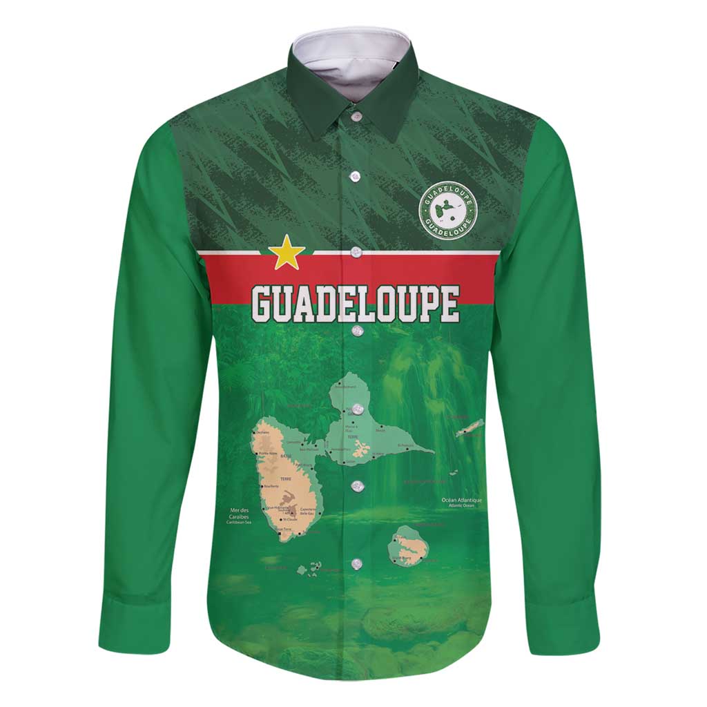 Custom Guadelope Football Family Matching Long Sleeve Bodycon Dress and Hawaiian Shirt Basse Terre Green Style