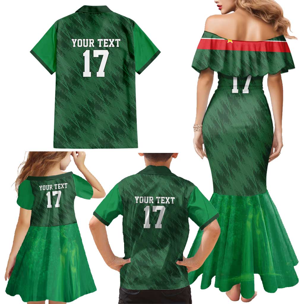 Custom Guadelope Football Family Matching Mermaid Dress and Hawaiian Shirt Basse Terre Green Style