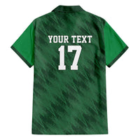 Custom Guadelope Football Family Matching Off The Shoulder Long Sleeve Dress and Hawaiian Shirt Basse Terre Green Style