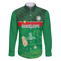Custom Guadelope Football Family Matching Off The Shoulder Long Sleeve Dress and Hawaiian Shirt Basse Terre Green Style