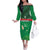 Custom Guadelope Football Family Matching Off The Shoulder Long Sleeve Dress and Hawaiian Shirt Basse Terre Green Style