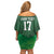 Custom Guadelope Football Family Matching Off Shoulder Short Dress and Hawaiian Shirt Basse Terre Green Style
