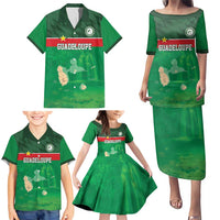 Custom Guadelope Football Family Matching Puletasi and Hawaiian Shirt Basse Terre Green Style