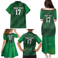 Custom Guadelope Football Family Matching Puletasi and Hawaiian Shirt Basse Terre Green Style