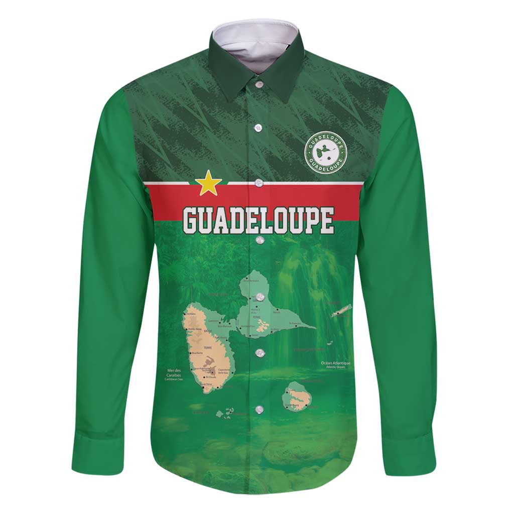 Custom Guadelope Football Family Matching Puletasi and Hawaiian Shirt Basse Terre Green Style