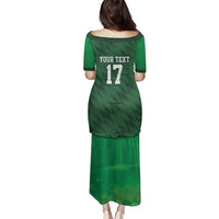 Custom Guadelope Football Family Matching Puletasi and Hawaiian Shirt Basse Terre Green Style