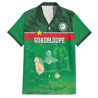Custom Guadelope Football Family Matching Short Sleeve Bodycon Dress and Hawaiian Shirt Basse Terre Green Style