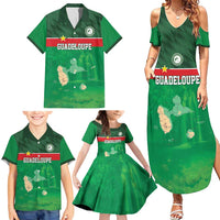Custom Guadelope Football Family Matching Summer Maxi Dress and Hawaiian Shirt Basse Terre Green Style