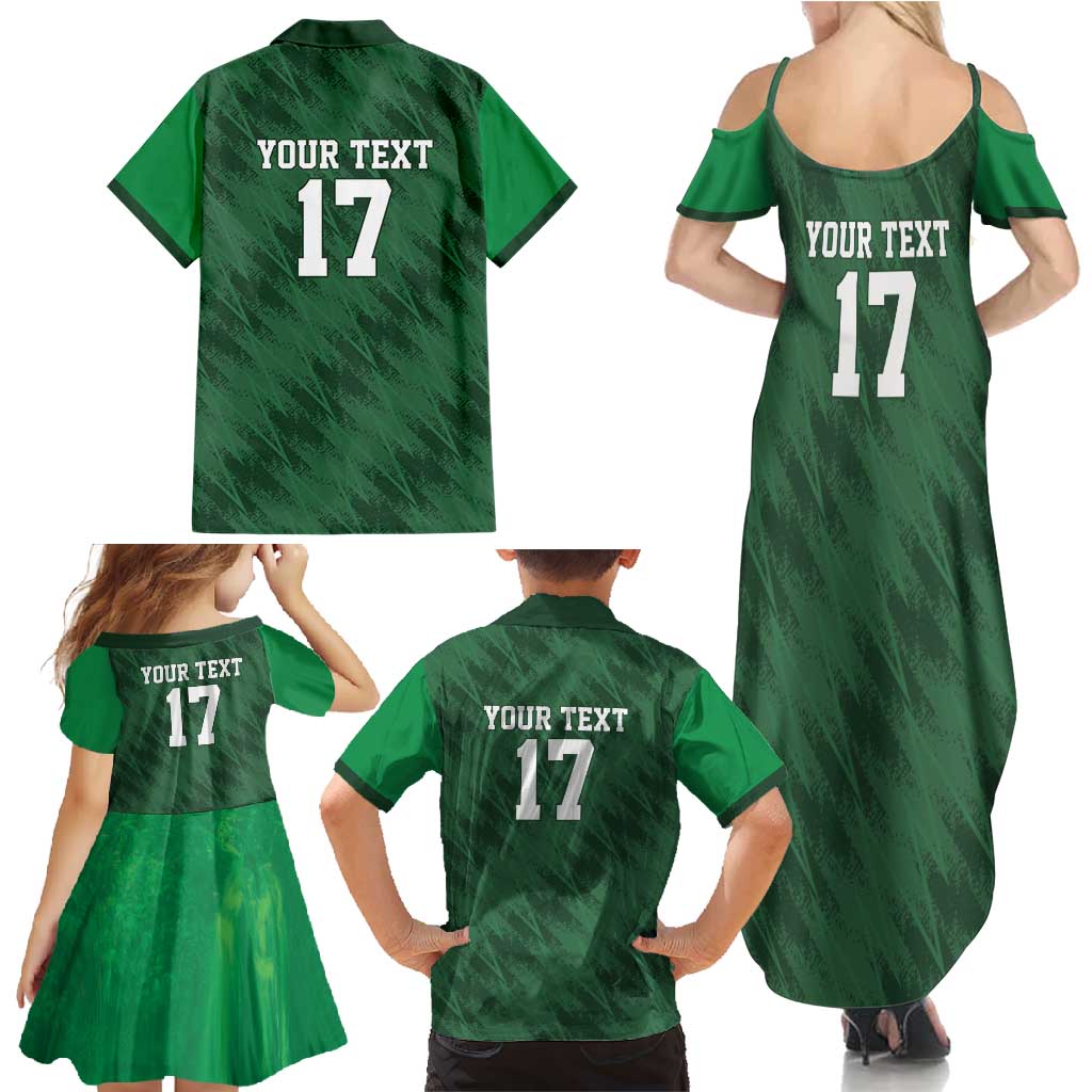 Custom Guadelope Football Family Matching Summer Maxi Dress and Hawaiian Shirt Basse Terre Green Style