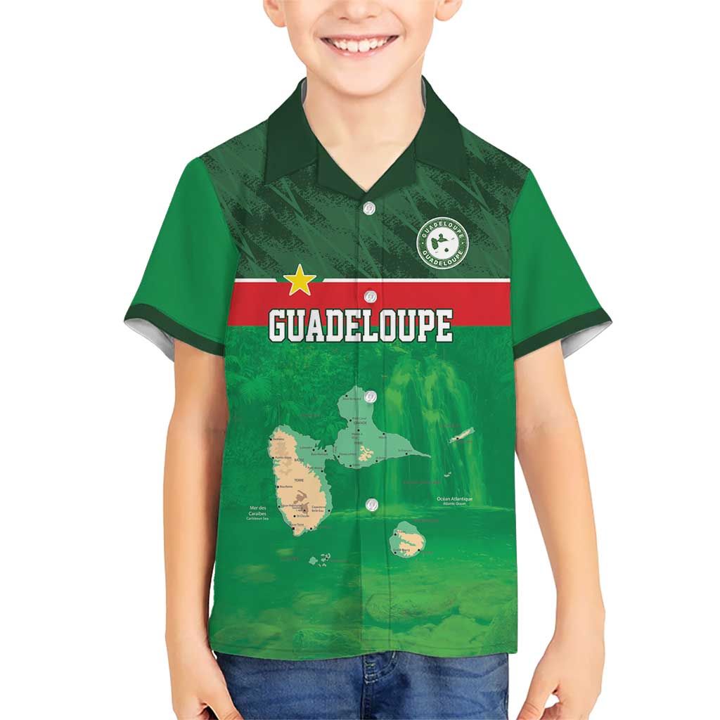 Custom Guadelope Football Kid Hawaiian Shirt Basse Terre Green Style