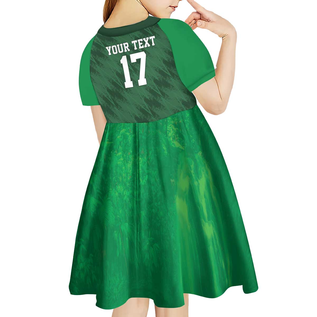 Custom Guadelope Football Kid Short Sleeve Dress Basse Terre Green Style