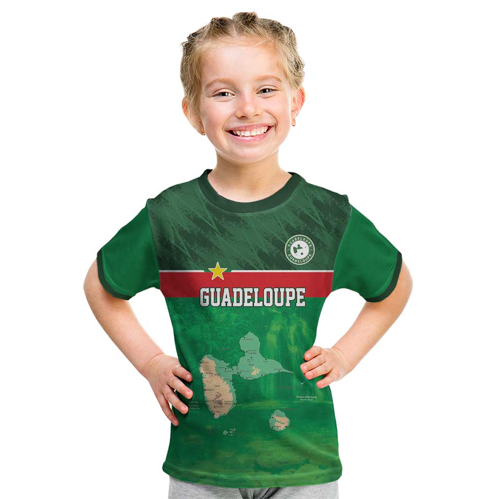 Custom Guadelope Football Kid T Shirt Basse Terre Green Style