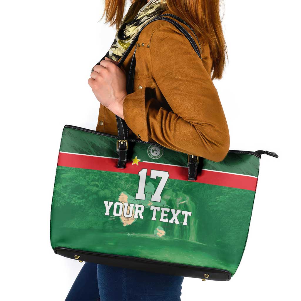 Custom Guadelope Football Leather Tote Bag Basse Terre Green Style