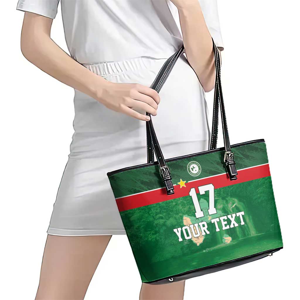 Custom Guadelope Football Leather Tote Bag Basse Terre Green Style