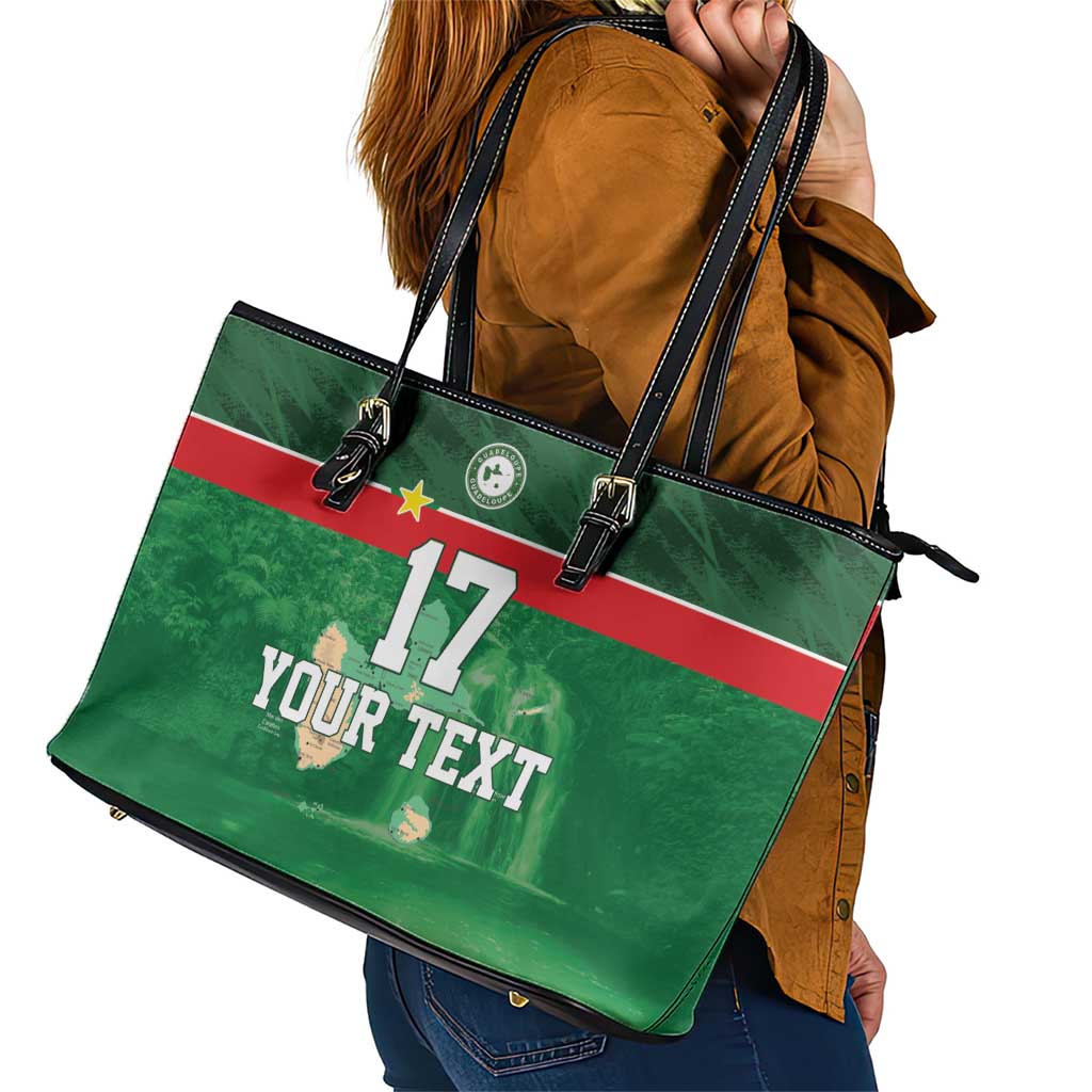 Custom Guadelope Football Leather Tote Bag Basse Terre Green Style