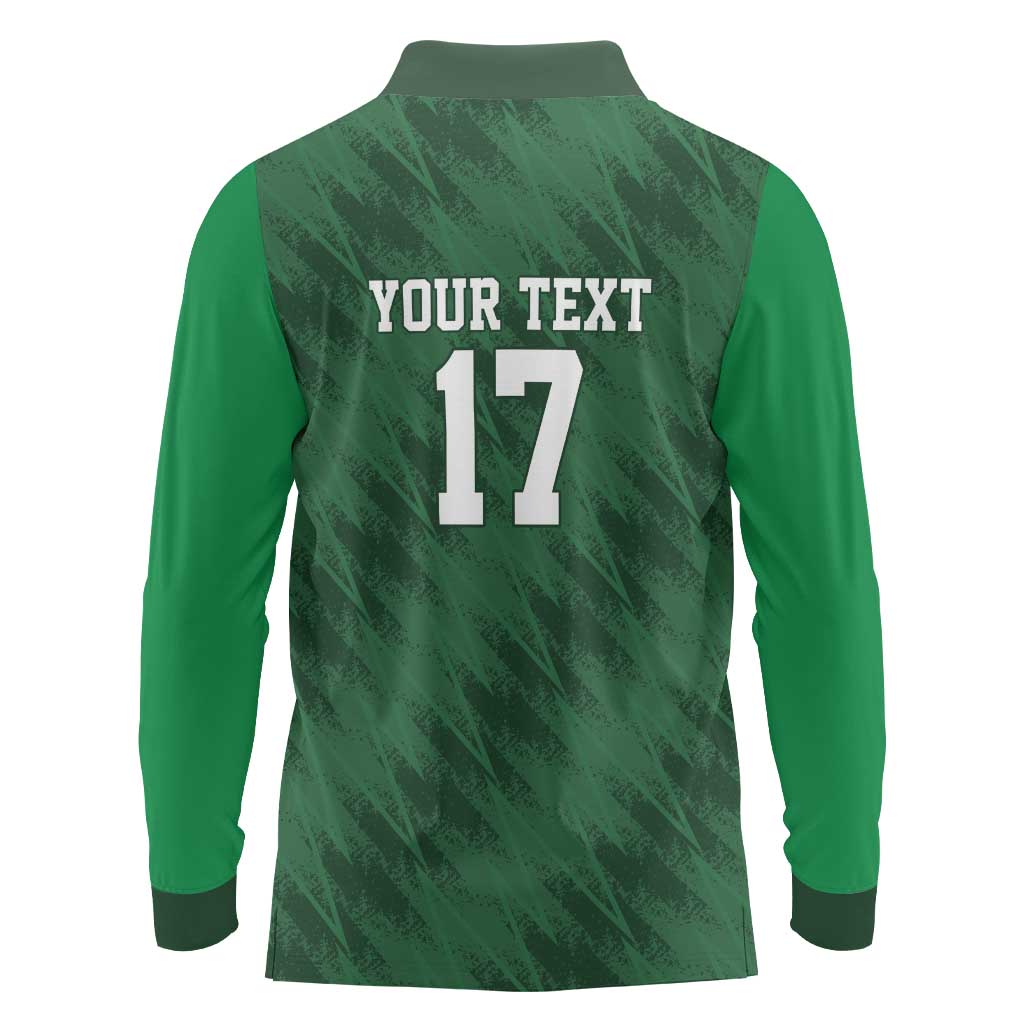 Custom Guadelope Football Long Sleeve Polo Shirt Basse Terre Green Style