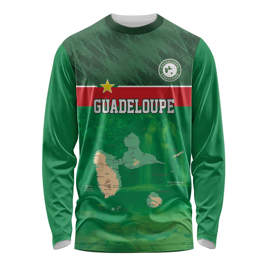 Custom Guadelope Football Long Sleeve Shirt Basse Terre Green Style