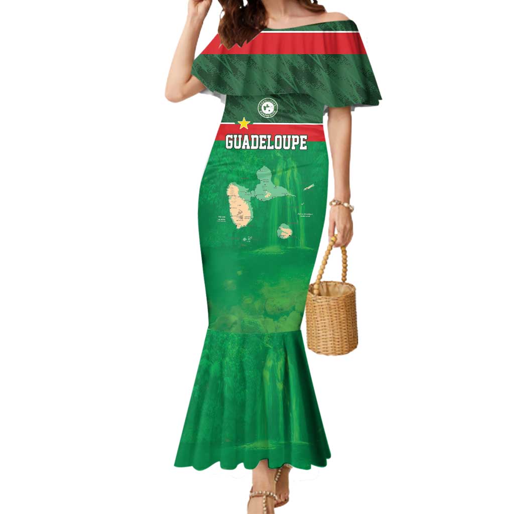 Custom Guadelope Football Mermaid Dress Basse Terre Green Style
