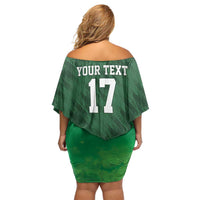 Custom Guadelope Football Off Shoulder Short Dress Basse Terre Green Style