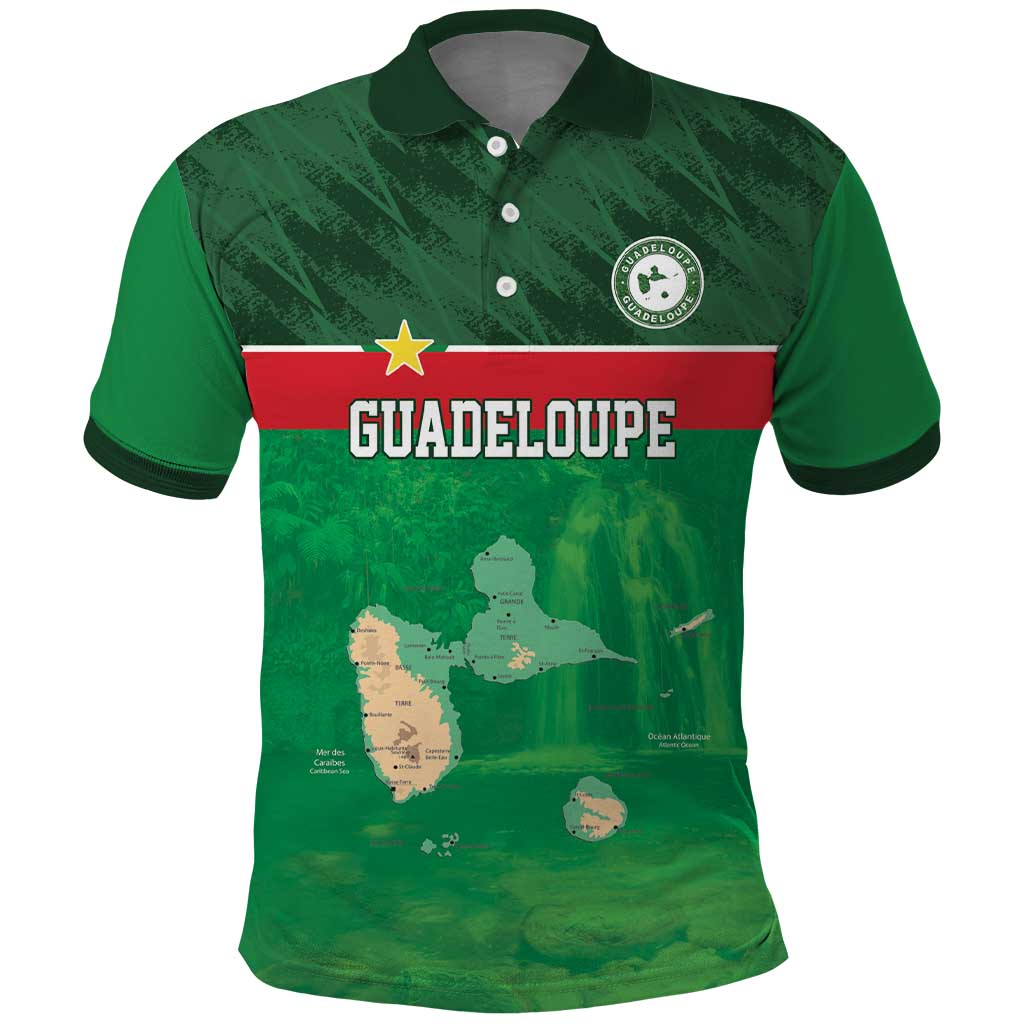 Custom Guadelope Football Polo Shirt Basse Terre Green Style