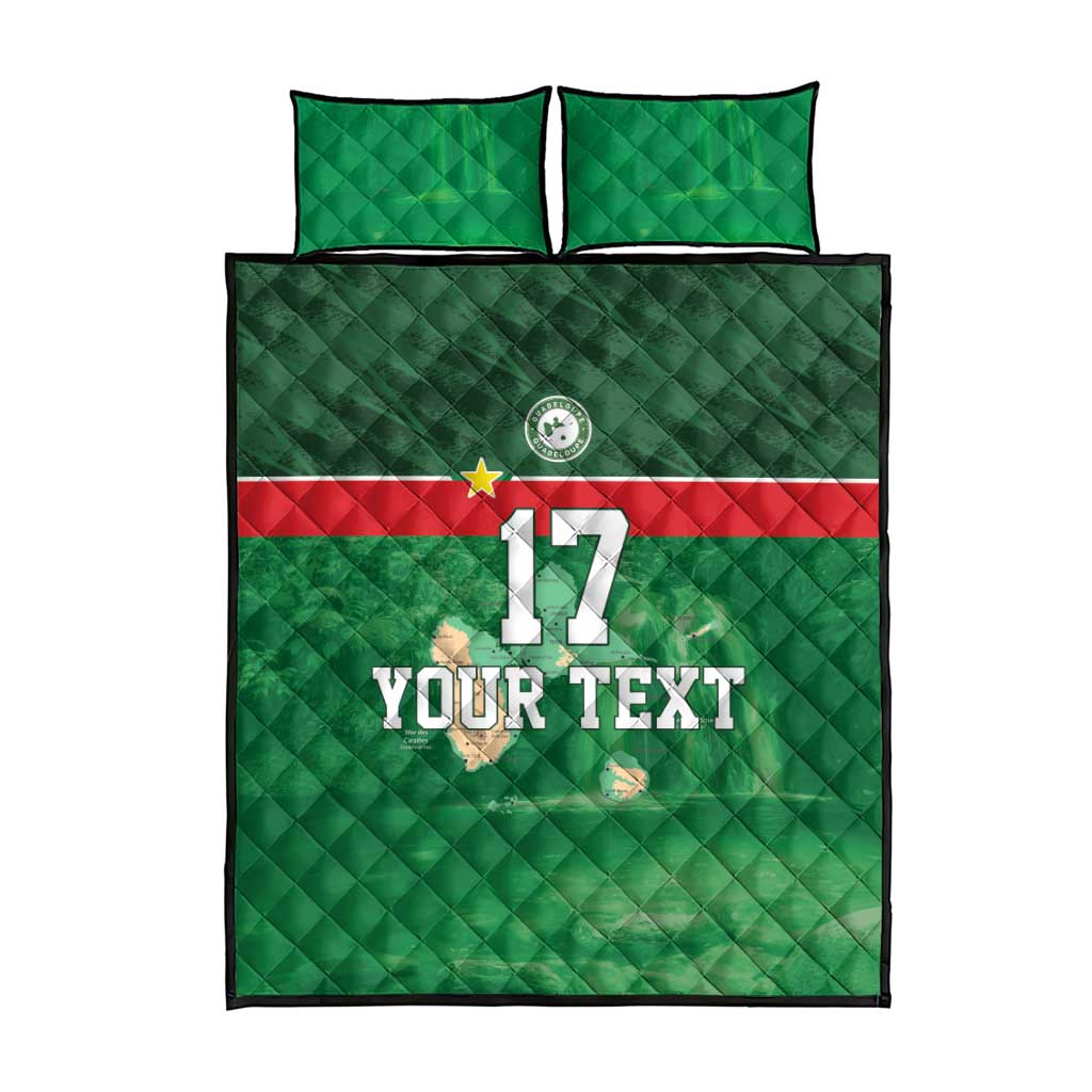 Custom Guadelope Football Quilt Bed Set Basse Terre Green Style