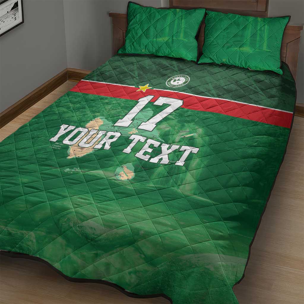 Custom Guadelope Football Quilt Bed Set Basse Terre Green Style