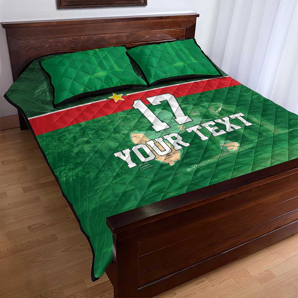 Custom Guadelope Football Quilt Bed Set Basse Terre Green Style