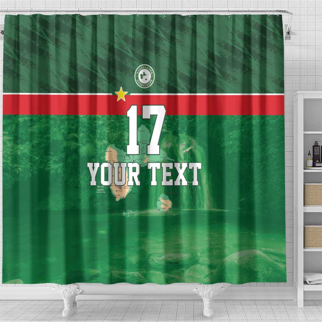 Custom Guadelope Football Shower Curtain Basse Terre Green Style