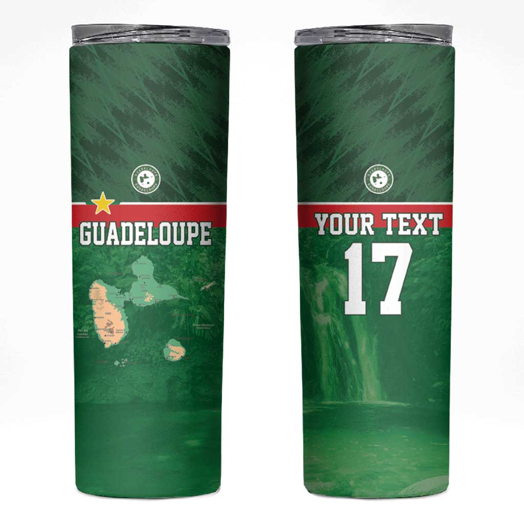 Custom Guadelope Football Skinny Tumbler Basse Terre Green Style