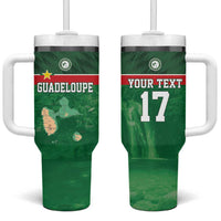 Custom Guadelope Football Tumbler With Handle Basse Terre Green Style
