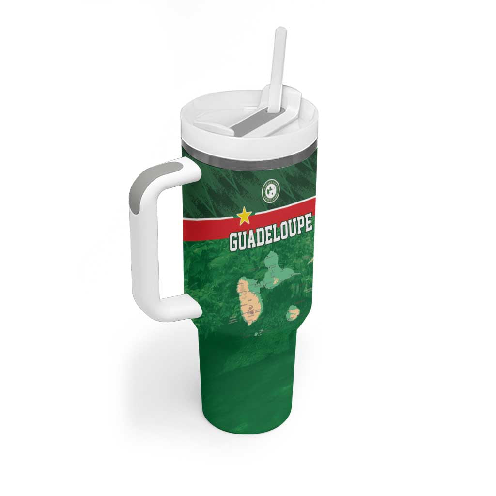 Custom Guadelope Football Tumbler With Handle Basse Terre Green Style