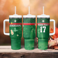 Custom Guadelope Football Tumbler With Handle Basse Terre Green Style