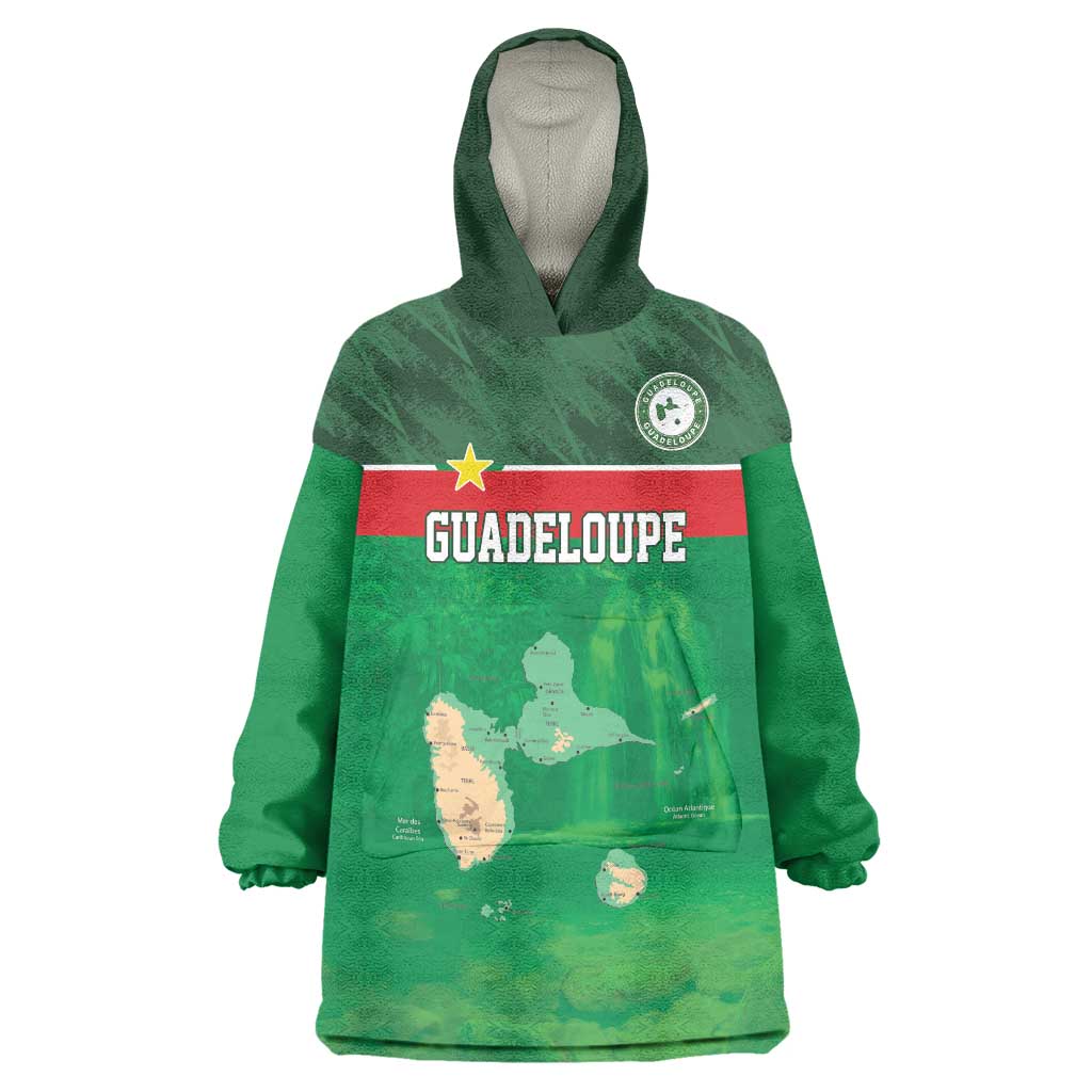 Custom Guadelope Football Wearable Blanket Hoodie Basse Terre Green Style