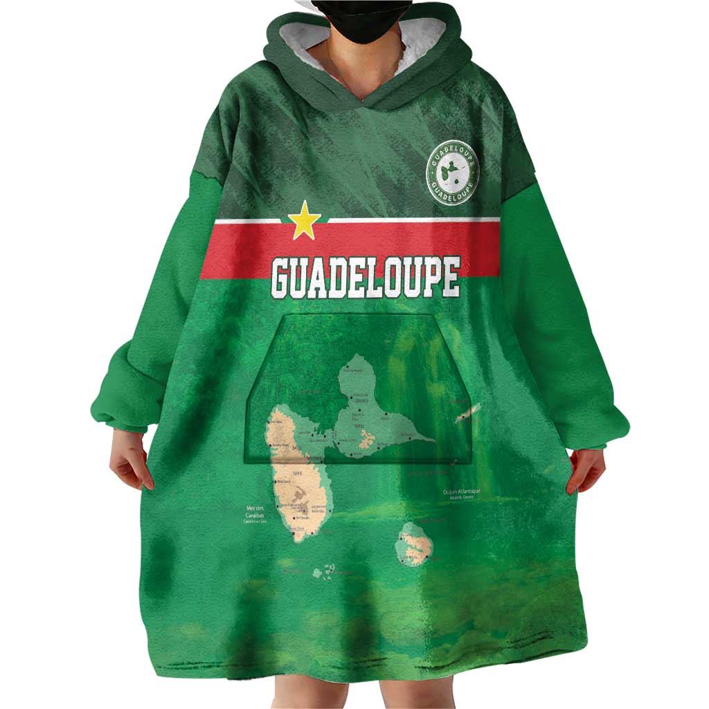 Custom Guadelope Football Wearable Blanket Hoodie Basse Terre Green Style